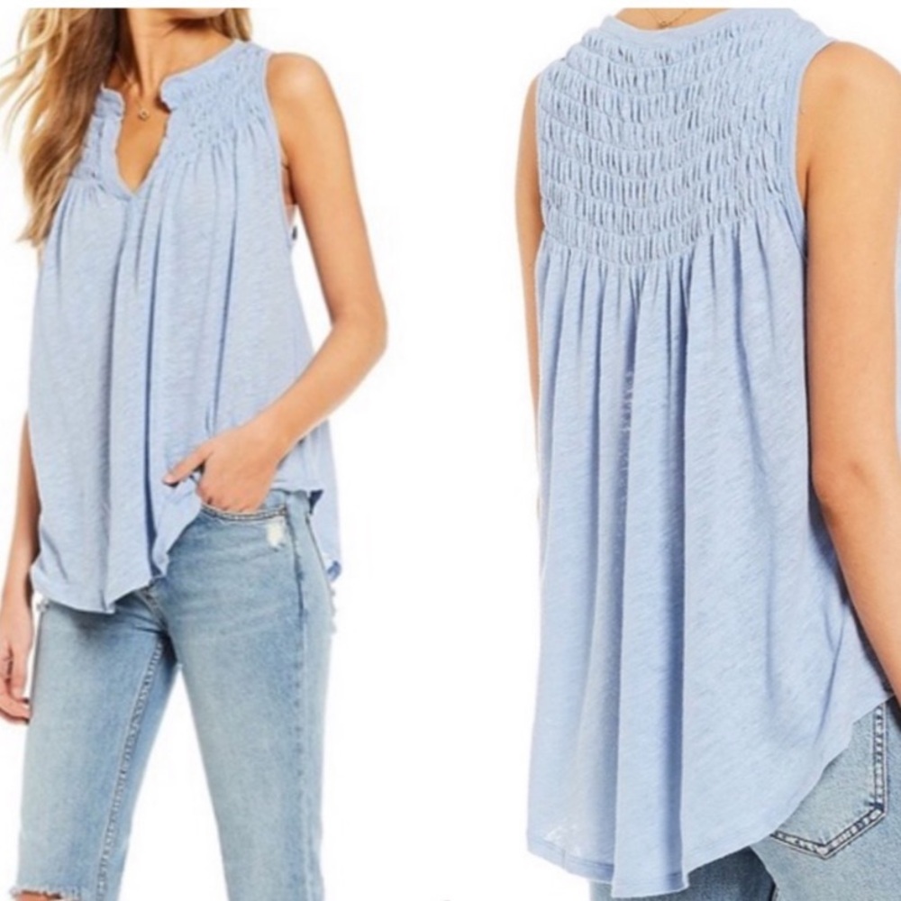 FREE PEOPLE new to town blue tank, NWT, Size XS